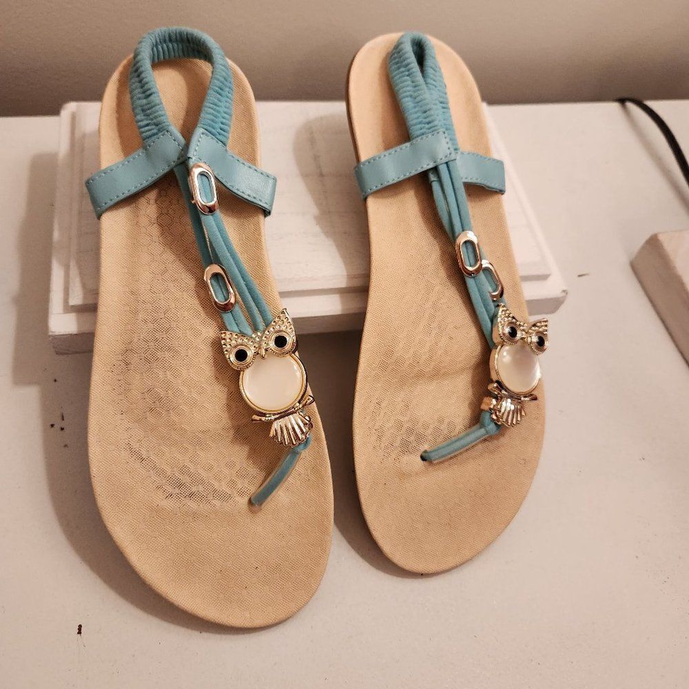 Adorable Owl Sandals with Jewels Size 9.5